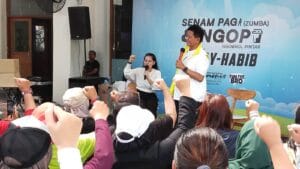‘Senam Pagi dan Ngobrol Pintar’ Bareng Willy-Habib Antusias Dihadiri Warga