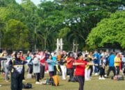 Semangat Kebersamaan Warnai Senam Peringatan Tiga Momentum di Kota Palangka Raya