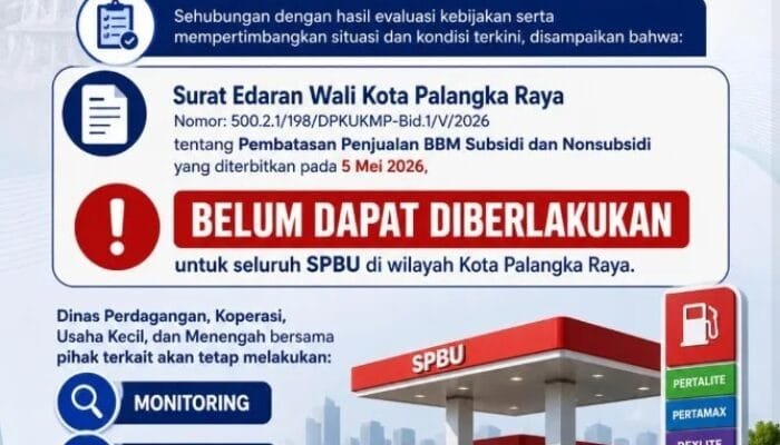 Belum Dapat Diberlakukan, Dinas Perdagangan Pastikan Distribusi BBM Palangka Raya Tetap Terkendali