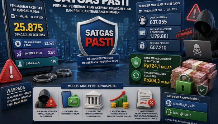 Satgas PASTI Terima 25 Ribu Pengaduan Keuangan Ilegal