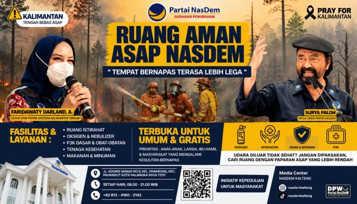 DPW NasDem Kalteng Buka Ruang Aman Asap untuk Warga Terdampak