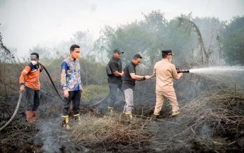 Gubernur Agustiar Pimpin Langsung Pemadaman Karhutla Dekat Bandara